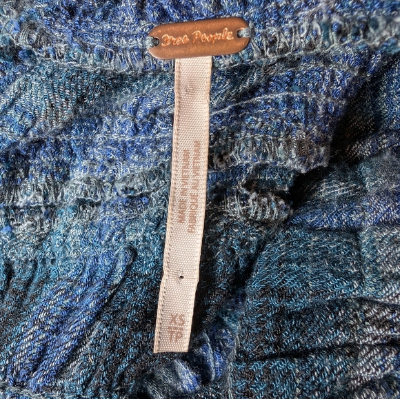 Pre-owned Free People Navy Plaid Ruffle Blouse - Picture 7 of 9